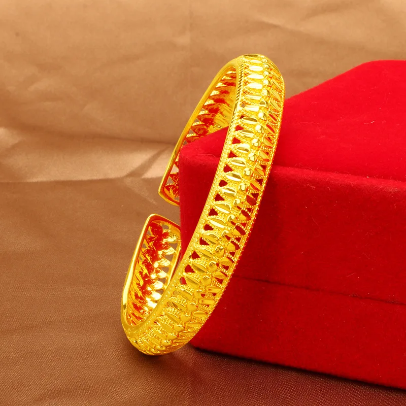 18k Yellow Gold Plated Bracelet for Women Bride Buckle Hollow Bridal Bracelet Bangles Birthday Anniversary Wedding Jewelry Gifts
18k Yellow Gold Plated Bracelet for Women Bride Buckle Hollow Bridal Bracelet Bangles Birthday Anniversary Wedding Jewelry Gifts