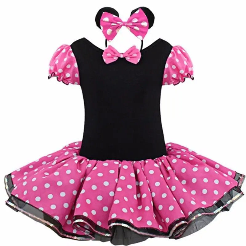 

2022 New Red Pink Polka-Dot Christmas Dress Kids Dresses for Girls New Year Costume mini tutu Princess Dress vestidos Size 0-6Y