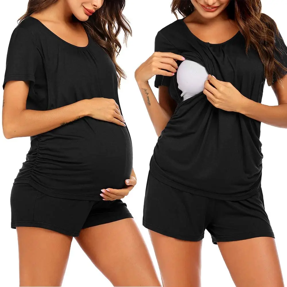 Maternity Labor/Delivery/Nursing Pajamas Set for Hospital Home Basic Nursing Shirt Adjustable Size Pregnancy Shorts Sleepwear
Maternity Labor/Delivery/Nursing Pajamas Set for Hospital Home Basic Nursing Shirt Adjustable Size Pregnancy Shorts Sleepwear