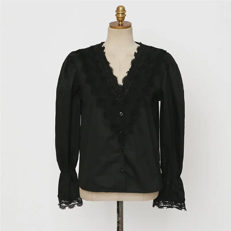 HziriP 2021 Spring French V-neck Lace Ruffles Loose Blouses Chic Leisure Office Lady High Quality Streetwear All Match Shirts
HziriP 2021 Spring French V-neck Lace Ruffles Loose Blouses Chic Leisure Office Lady High Quality Streetwear All Match Shirts