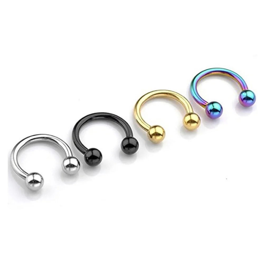 6 Pairs Of 316L Stainless Steel Ball-Pointed Cone Mixed Horseshoe Ring Nose Decor Supplies 
6 Pairs Of 316L Stainless Steel Ball-Pointed Cone Mixed Horseshoe Ring Nose Decor Supplies