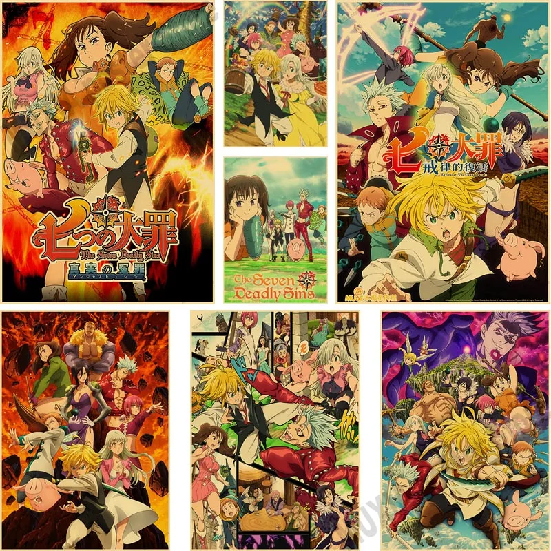 Japanese Anime The Seven Deadly Sins Poster Living Kids Room Wall Home Decor Kraft Paper Prints Painting Bedroom Cartoon Sticker
Japanese Anime The Seven Deadly Sins Poster Living Kids Room Wall Home Decor Kraft Paper Prints Painting Bedroom Cartoon Sticker