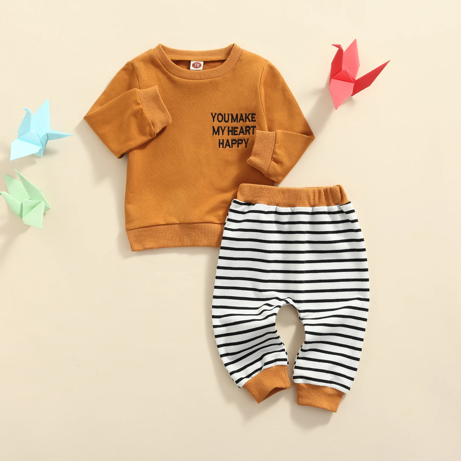 2Pcs Baby's Sets Letter Print Long Sleeve Pullover Stripe Elastic Trousers Toddler Girls Boys Spring Autumn Clothing 0-24 Months
2Pcs Baby's Sets Letter Print Long Sleeve Pullover Stripe Elastic Trousers Toddler Girls Boys Spring Autumn Clothing 0-24 Months