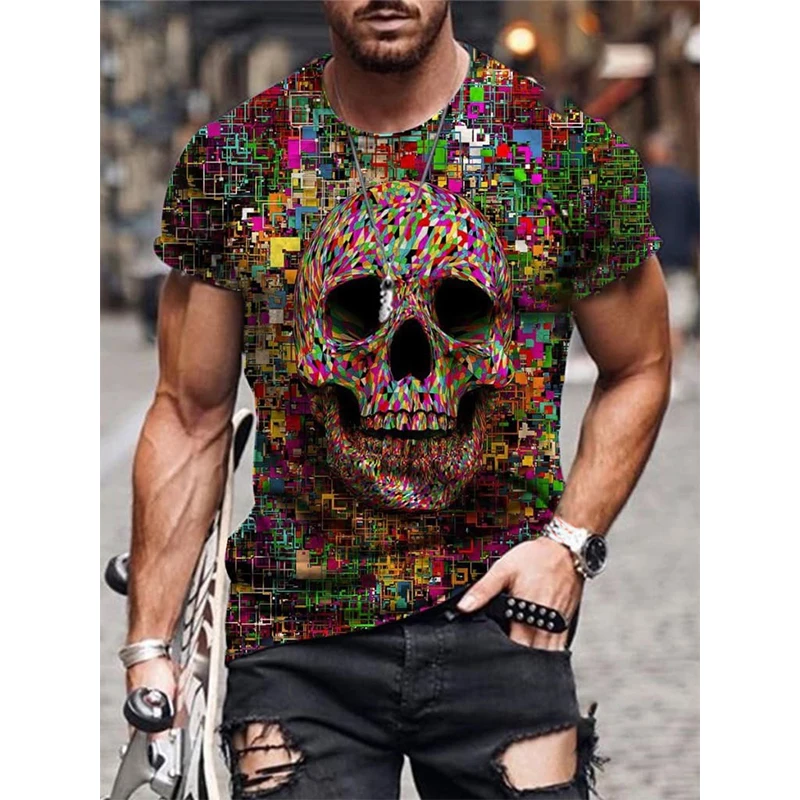 Summer men's T-shirt 3D skull print t shirt for man Breathable round neck fashion short sleeves t-shirt Large Oversize Clothing
Summer men's T-shirt 3D skull print t shirt for man Breathable round neck fashion short sleeves t-shirt Large Oversize Clothing