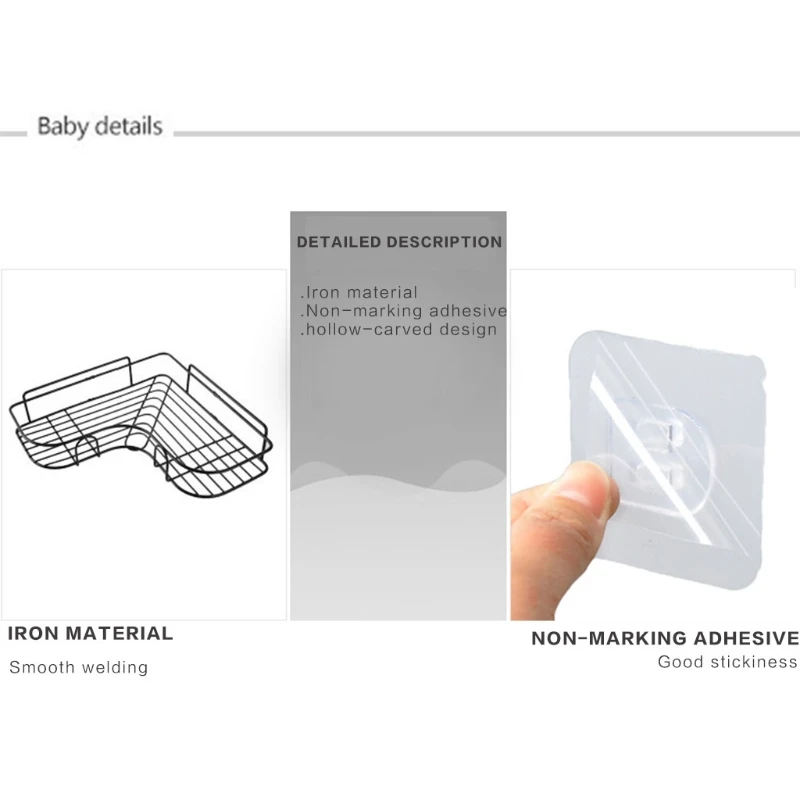 Kitchen Bathroom Corner Frame Shower Shelf Wrought Iron Shampoo Storage Basket HX5B
Kitchen Bathroom Corner Frame Shower Shelf Wrought Iron Shampoo Storage Basket HX5B