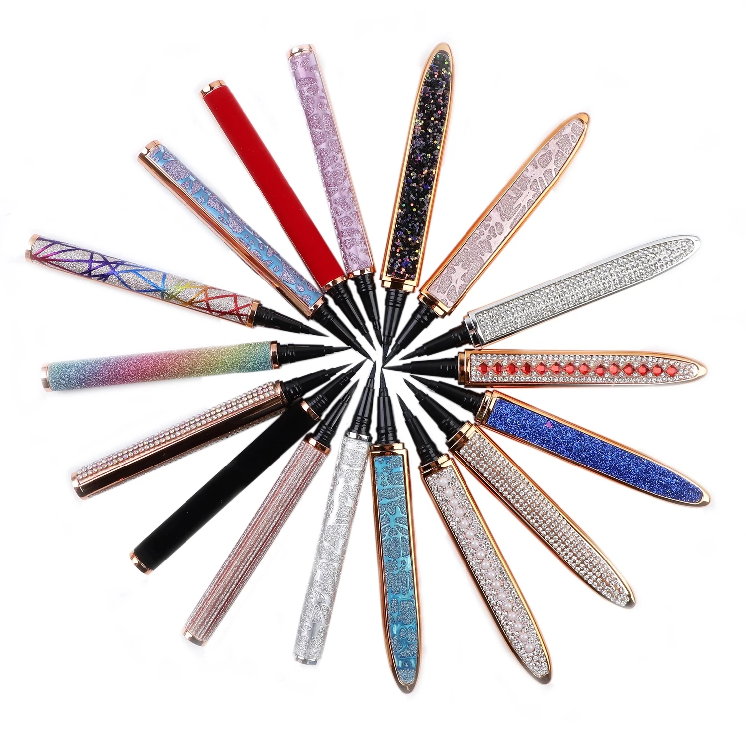 

10pcs Eye Pencil Magnet-Free Glue-Free Diamond Magic Self Adhesive Liquid Eyeliner Inside Waterproof Makeup Lash Gule Pen