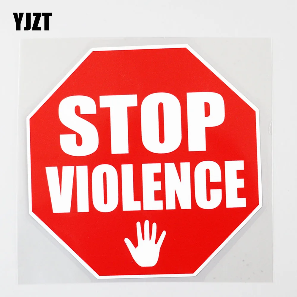 YJZT 12.5CM×12.6CM Cool Stop Violence Sign Red Decal PVC Car Sticker 12C-0235
YJZT 12.5CM×12.6CM Cool Stop Violence Sign Red Decal PVC Car Sticker 12C-0235