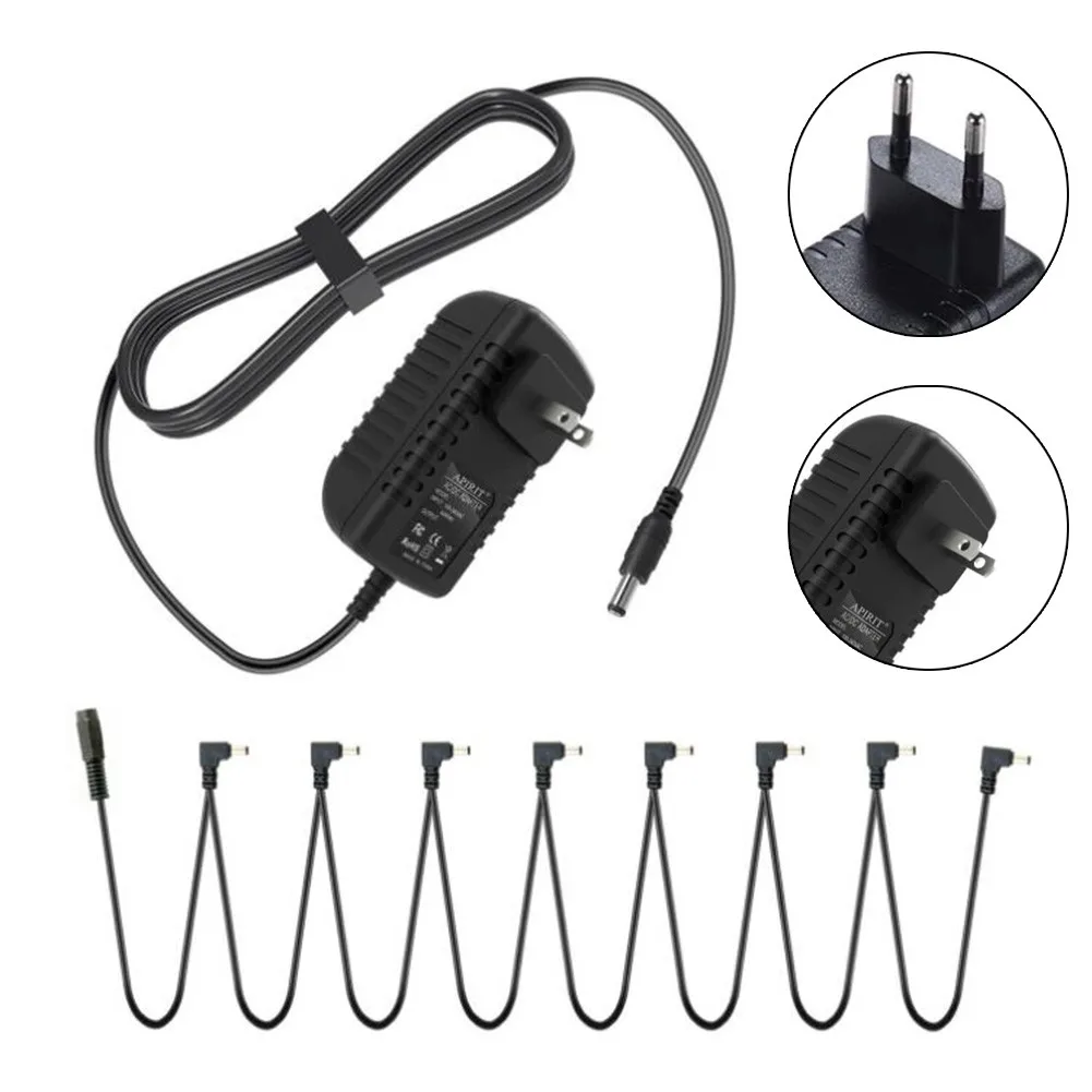 9V 2A+1 Guitar Effect Pedal Power Supply Adapter Drag 8 Way Daisy Chain Splitte Cable Topology Line US/UK/AU/EU Plug Accessory
9V 2A+1 Guitar Effect Pedal Power Supply Adapter Drag 8 Way Daisy Chain Splitte Cable Topology Line US/UK/AU/EU Plug Accessory