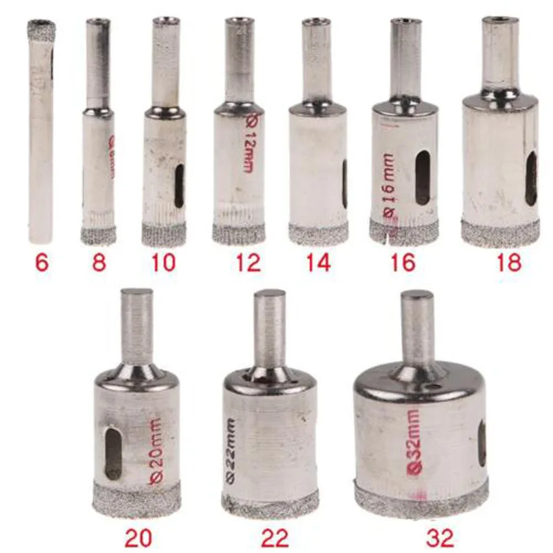 10PCS Set 6mm-32mm Diamond Drill Bit Hole Saw Kit For Stone Glass Quartz Porcelain Ceramics Marbles Tile Glass
10PCS Set 6mm-32mm Diamond Drill Bit Hole Saw Kit For Stone Glass Quartz Porcelain Ceramics Marbles Tile Glass