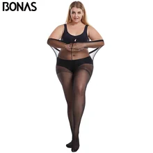 BONAS 20D Ultra-thin Tights Large Size Women 120kg Pantyhose Super Elastic Queen Size Sexy Nylon Pantyhose Plus Size Tights