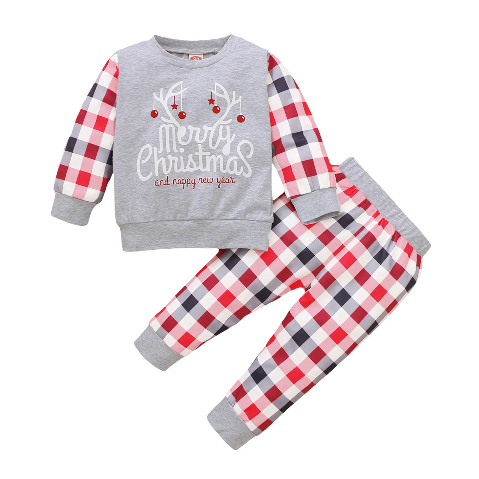 Winter Toddler Baby Boys Clothing Sets Christmas Print Patchwork Plaid Pullover Plaid Pants Children's Suit Clothes
Winter Toddler Baby Boys Clothing Sets Christmas Print Patchwork Plaid Pullover Plaid Pants Children's Suit Clothes