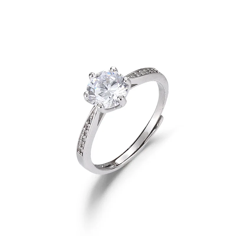Qiongfu Ladies Fashion Simple Plating Copper Platinum Six Prong Engagement Ring Cubic Oxide Hao Stone Diamond Ring Girls Jewelry
Qiongfu Ladies Fashion Simple Plating Copper Platinum Six Prong Engagement Ring Cubic Oxide Hao Stone Diamond Ring Girls Jewelry