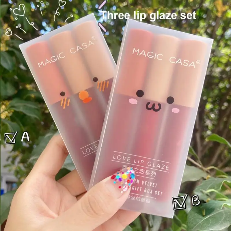3Color/Set Lip Glaze Velvet Matte Lipstick Set Non-Stick Cup Non-Fading Beauty Lip Makeup Moisturize Nourishing Lip Gloss TSLM1
3Color/Set Lip Glaze Velvet Matte Lipstick Set Non-Stick Cup Non-Fading Beauty Lip Makeup Moisturize Nourishing Lip Gloss TSLM1