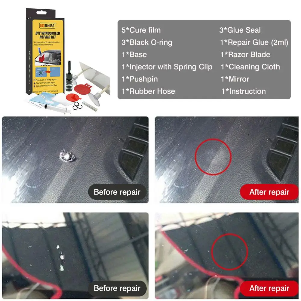 Automotive Glass Repair Kit Auto Cracked Glass Rock Chip Repair Kit Quick Fix DIY Windshield Crack Chip Windscreen Repair Tool
Automotive Glass Repair Kit Auto Cracked Glass Rock Chip Repair Kit Quick Fix DIY Windshield Crack Chip Windscreen Repair Tool
