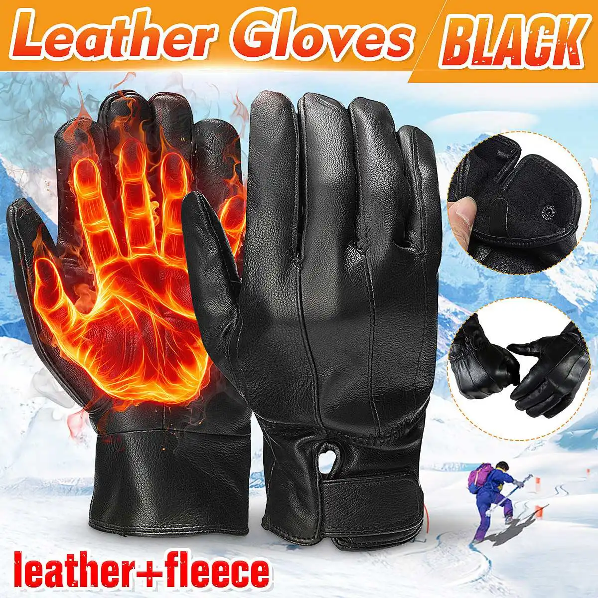 Leather Motorcycle Gloves Moto Gloves Winter Thermal Fleece Winter Water Resistant Non-slip Motorbike Riding Gloves
Leather Motorcycle Gloves Moto Gloves Winter Thermal Fleece Winter Water Resistant Non-slip Motorbike Riding Gloves