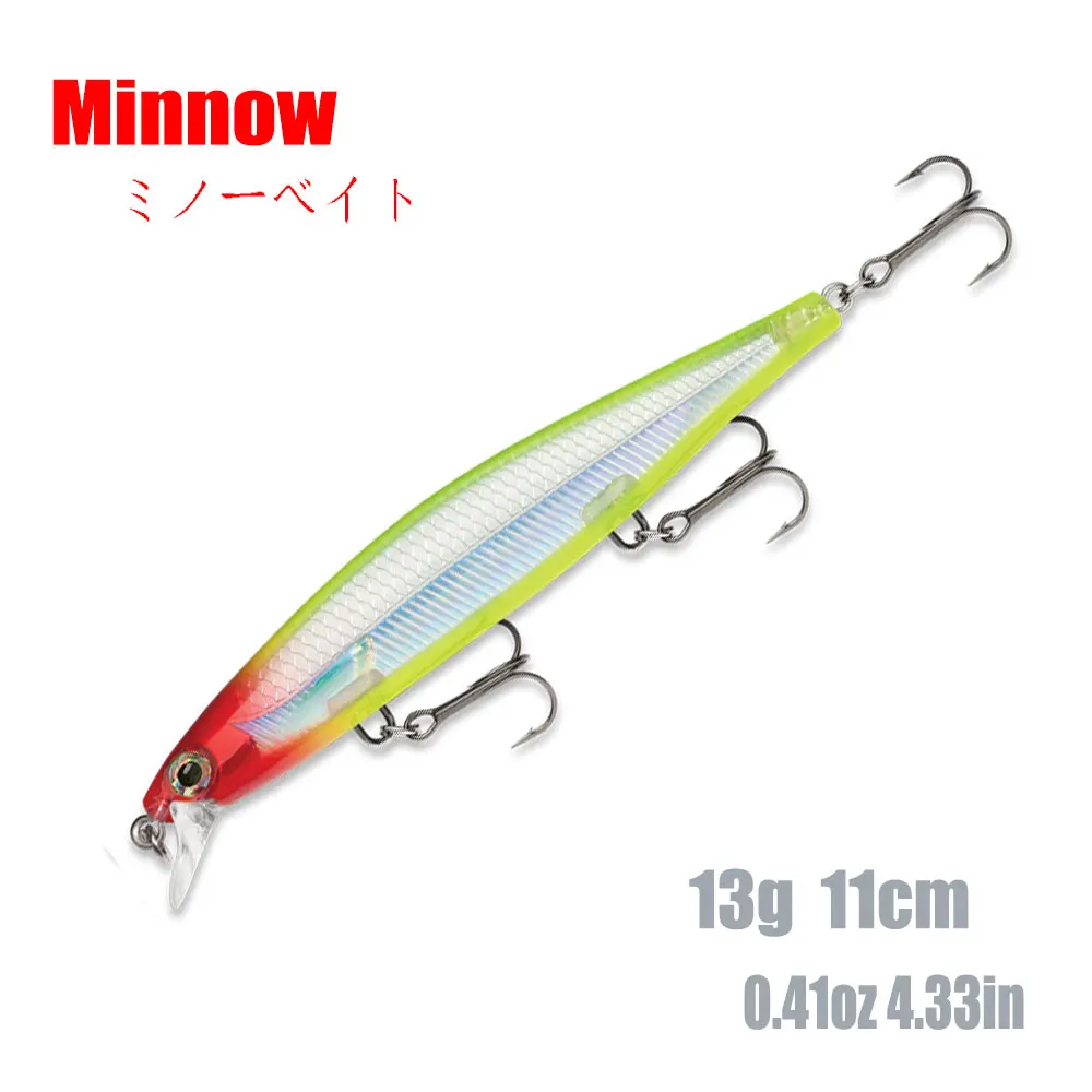 Fishing lure11cm/13g phantom Minnow Simulation Fish Skin Wobbler Artificial Hard bait profession fishing accessories Pesca
Fishing lure11cm/13g phantom Minnow Simulation Fish Skin Wobbler Artificial Hard bait profession fishing accessories Pesca