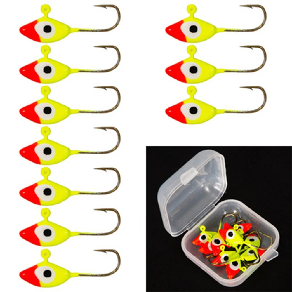 10pcs/Box Ice Fishing Metal Jigs Heads Winter Jigging Barbed Hooks For Walleye High-carbon Steel Fishhook Lure Fishing Accessory
10pcs/Box Ice Fishing Metal Jigs Heads Winter Jigging Barbed Hooks For Walleye High-carbon Steel Fishhook Lure Fishing Accessory