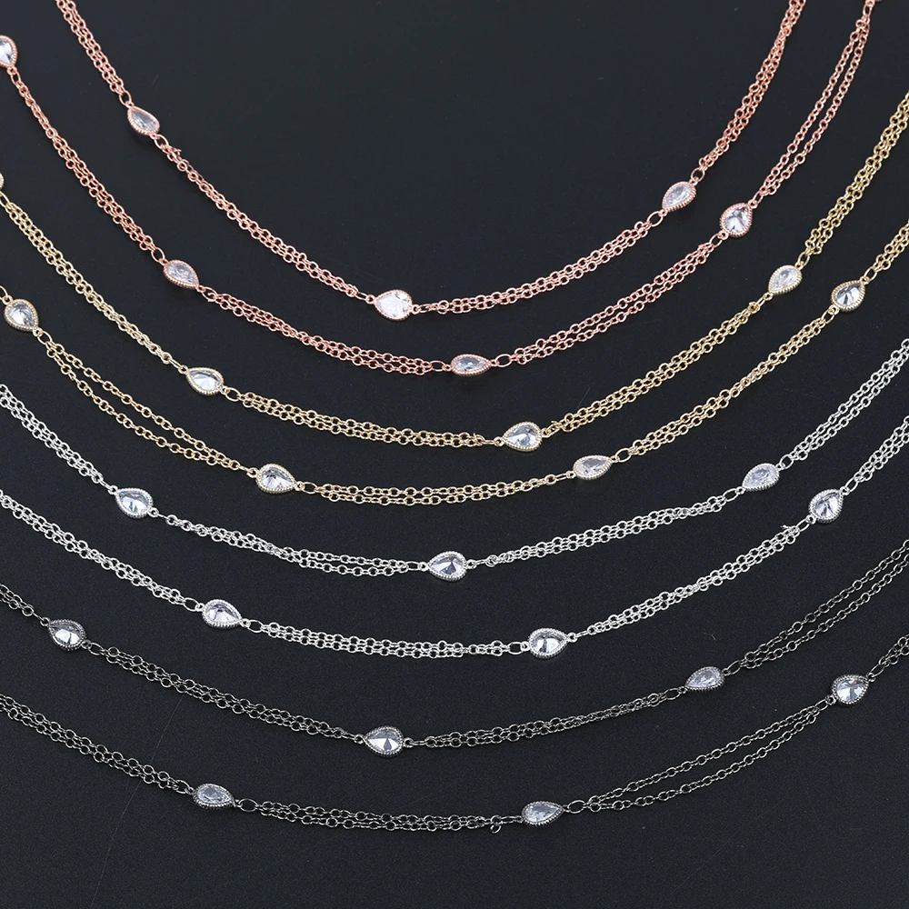 5Meter/Lot 6X8mm Zirconia Waterdrop Beads Rosary Chains,Plated Gun Black Wire Wrapped CZ Beads Chains For DIY Jewelry Making
5Meter/Lot 6X8mm Zirconia Waterdrop Beads Rosary Chains,Plated Gun Black Wire Wrapped CZ Beads Chains For DIY Jewelry Making