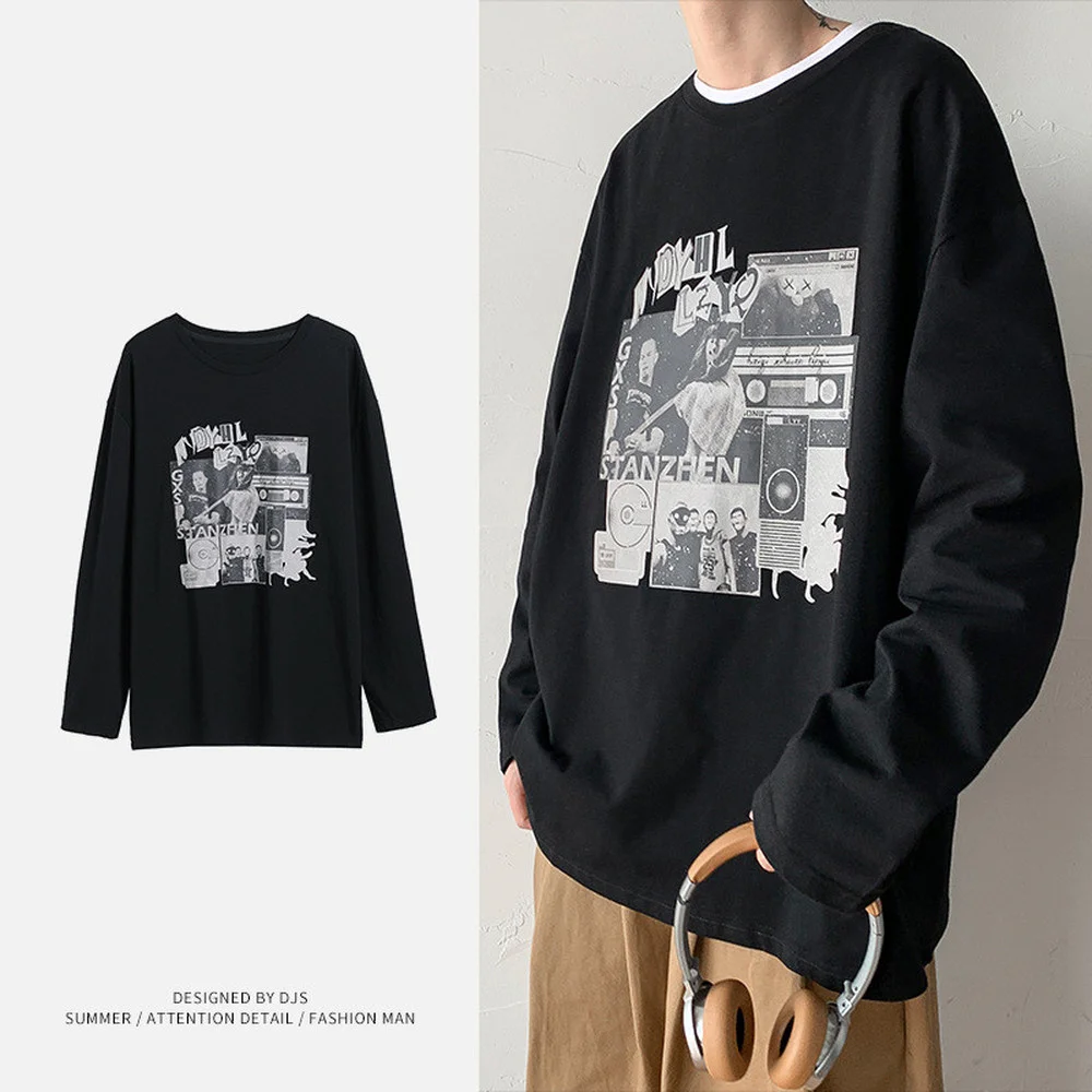 Long-sleeved T-shirt men's fall 2021 new trend Tape audio printed cotton pullover Tshirts casual loose youth bottoming shirt
Long-sleeved T-shirt men's fall 2021 new trend Tape audio printed cotton pullover Tshirts casual loose youth bottoming shirt