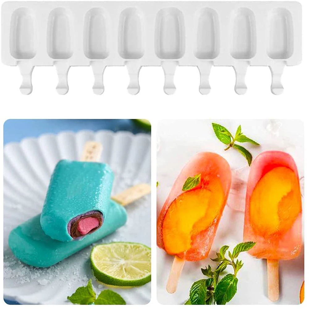 Silicone Ice Cream Mold DIY Homemade Popsicle Moulds Freezer 8 Cell ellipse Ice Cube Tray Popsicle Barrel Makers Baking Tools
Silicone Ice Cream Mold DIY Homemade Popsicle Moulds Freezer 8 Cell ellipse Ice Cube Tray Popsicle Barrel Makers Baking Tools