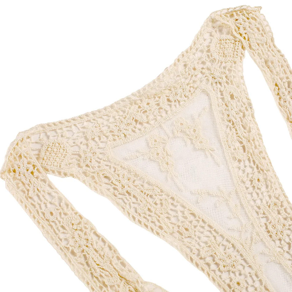 Summer Dress Sexy V-neck Women's Beach Dress Casual Sleeveless Hollow Beige Spaghetti Belt Mini Lace Dress Swimsuit
Summer Dress Sexy V-neck Women's Beach Dress Casual Sleeveless Hollow Beige Spaghetti Belt Mini Lace Dress Swimsuit