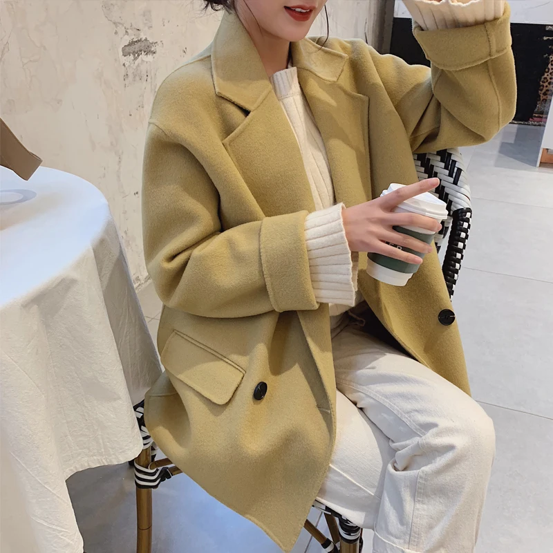 2021 autumn and winter new Korean version of loose double-sided cashmere coat women's short short suit collar woolen coat
2021 autumn and winter new Korean version of loose double-sided cashmere coat women's short short suit collar woolen coat