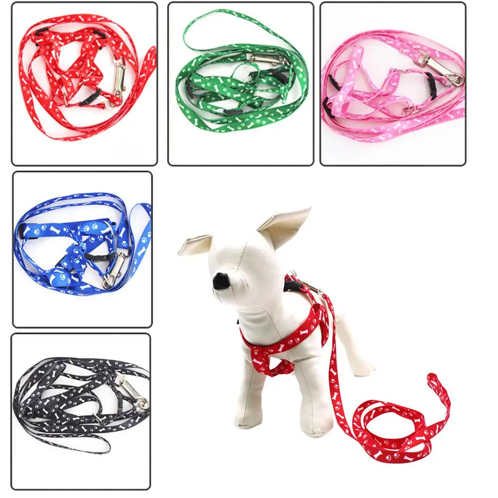 Adjustable Dog Cat Harness Collar Leash Fashion Bones Paws Print Safety Traction Rope Collars, Harnesses & Leads
Adjustable Dog Cat Harness Collar Leash Fashion Bones Paws Print Safety Traction Rope Collars, Harnesses & Leads