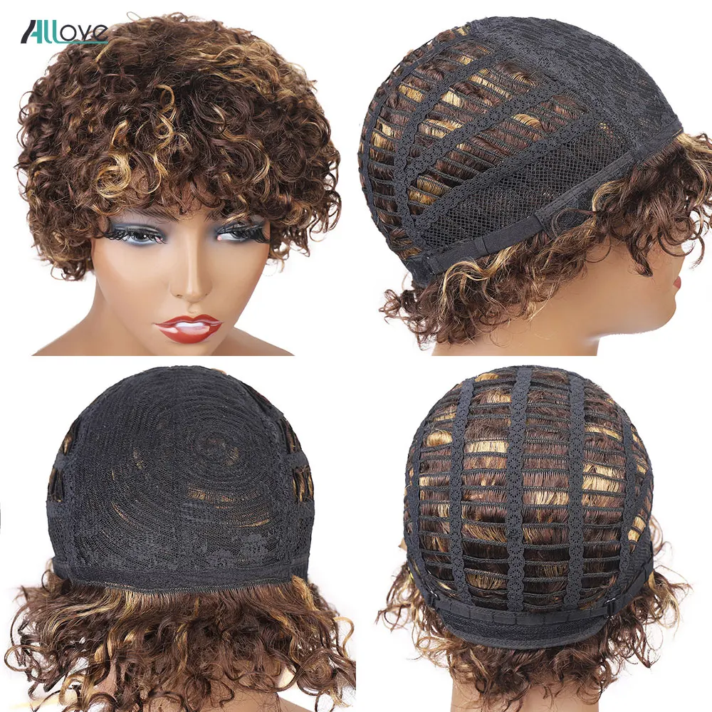 Allove Short Wigs Brazilian Human Hair 4/27 Big Curl Ombre Color Curly Human Hair Wigs with Bangs Colored Curly Bangs 8inch
Allove Short Wigs Brazilian Human Hair 4/27 Big Curl Ombre Color Curly Human Hair Wigs with Bangs Colored Curly Bangs 8inch