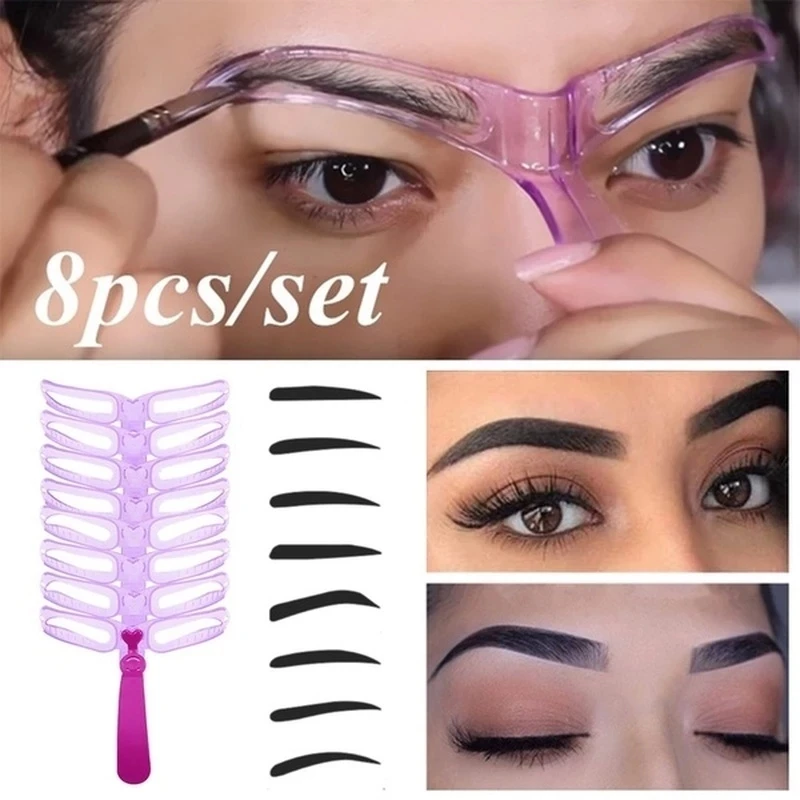 8 Pcs Eyebrow Stencils with Handle and Strap Washable Reusable 8 Styles Eyebrow Template Beginner Makeup Auxiliary Tools
8 Pcs Eyebrow Stencils with Handle and Strap Washable Reusable 8 Styles Eyebrow Template Beginner Makeup Auxiliary Tools