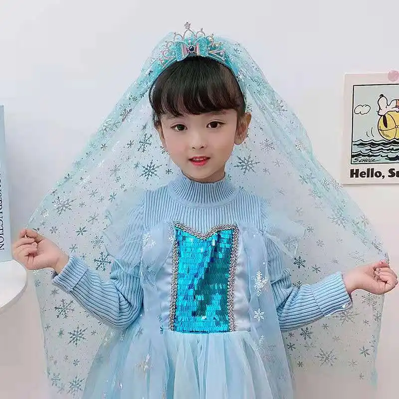 Frozen Princess Aisha Crown Headband Veil Snow pigtail Hairband Korean Girls Hairpin Wedding Ceremony Veil Hair Accessory
Frozen Princess Aisha Crown Headband Veil Snow pigtail Hairband Korean Girls Hairpin Wedding Ceremony Veil Hair Accessory
