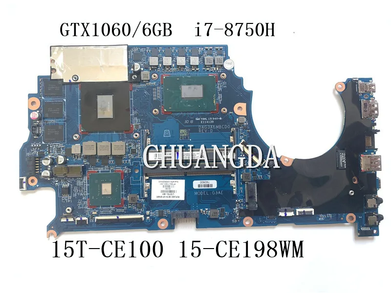 Для hp двумя способами Женские 15 CE 15T материнская плата L10770 601 i7 8750H DAG3AEMBCD1 1060 6G Dual Band