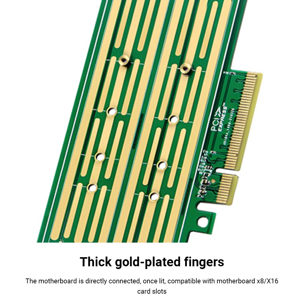 M.2 Riser Card M.2 NVME to PCI-E X8 Dual Disk Hard Drive SSD Adapter Expansion Card for PCIE X8 X16K Slot Motherboard
M.2 Riser Card M.2 NVME to PCI-E X8 Dual Disk Hard Drive SSD Adapter Expansion Card for PCIE X8 X16K Slot Motherboard