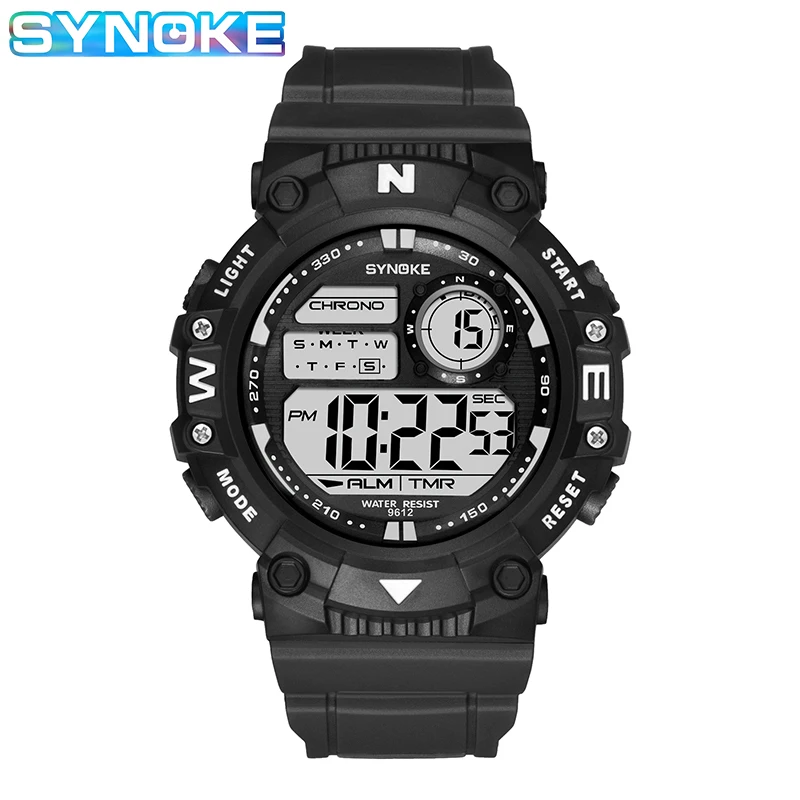 

SYNOKE Men's Digital Sports Watch Waterproof Tactical Watch With LED Backlight Watch for Men erkek kol saati ordu saatler