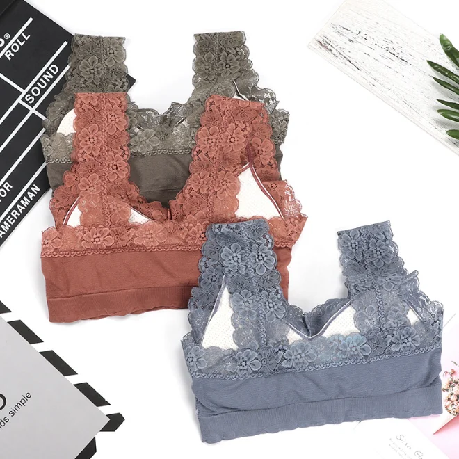 Lace Tank Crop Top Women Seamless Underwear Sexy Lingerie Female Crop Tops Padded Camisole