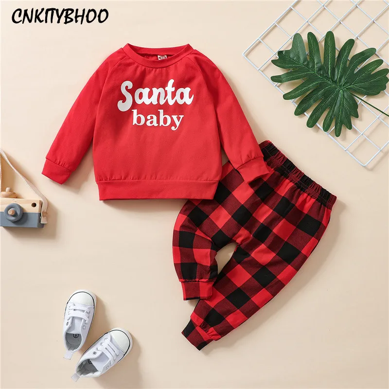 Santa baby Christmas Outfits Baby Clothes set 2pcs Red Sweater+Plaid Pants Toddler Kids Cotton Fashion Outfits
Santa baby Christmas Outfits Baby Clothes set 2pcs Red Sweater+Plaid Pants Toddler Kids Cotton Fashion Outfits