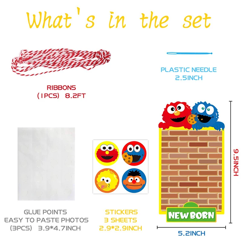 Sesame Friends 1st Birthday Photo Banner for Baby Newborn to 12 Months Monthly Milestone Photograph with Stickers Party Decor
Sesame Friends 1st Birthday Photo Banner for Baby Newborn to 12 Months Monthly Milestone Photograph with Stickers Party Decor