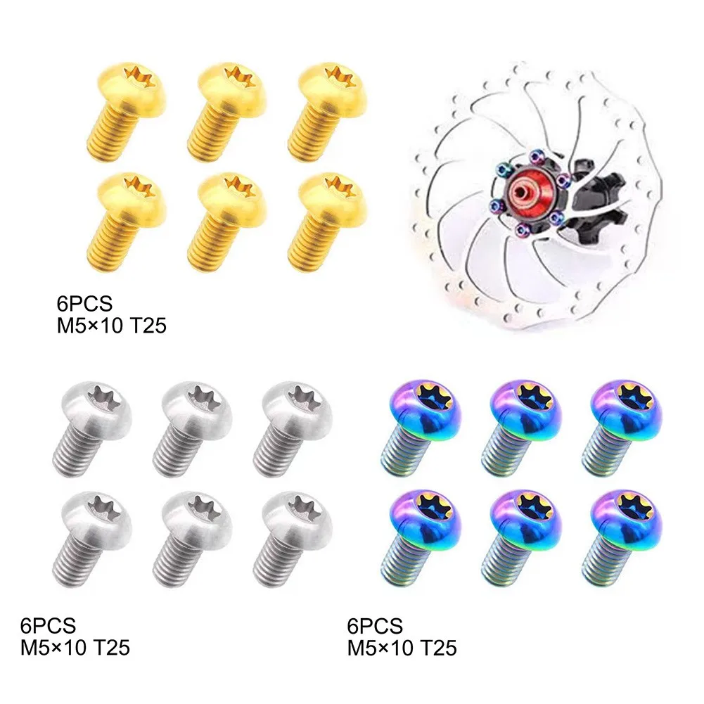 6 Pcs M5x10mm Bicycle Disk Brake Rotor Bolts Titanium Alloy MTB Road Bike T25 Brake Screws Ultralight Cycling Accessories Parts
6 Pcs M5x10mm Bicycle Disk Brake Rotor Bolts Titanium Alloy MTB Road Bike T25 Brake Screws Ultralight Cycling Accessories Parts