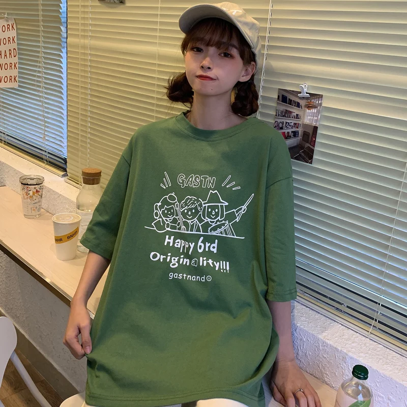 Short Sleeve T-shirt Women Loose-Fit Korean-style Students Harajuku-Style Summer Round Neckline T-shirt Women
Short Sleeve T-shirt Women Loose-Fit Korean-style Students Harajuku-Style Summer Round Neckline T-shirt Women