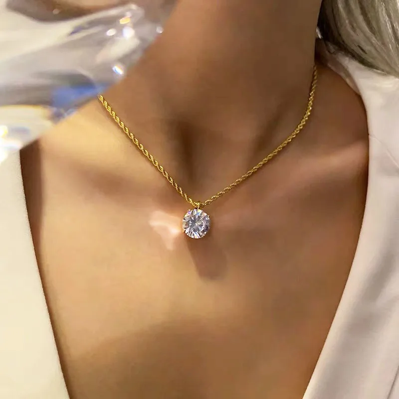 SRCOI Trendy Geometric Twist Clavicle Chain Simple Transparent Rhinestone Pendant Necklace For Women Charm Fashion Jewelry
SRCOI Trendy Geometric Twist Clavicle Chain Simple Transparent Rhinestone Pendant Necklace For Women Charm Fashion Jewelry