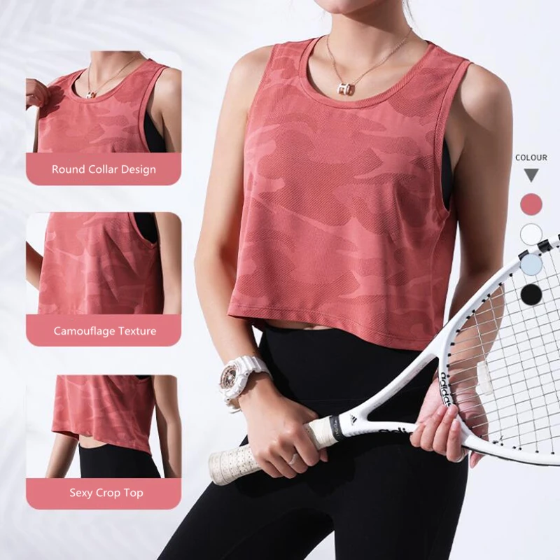 Camouflage Women Running Vest Crop Fitness Top Sleeveless Yoga Shirts Sportswear Off Shoulder Sports Tops Workout Gym Tank Tops
Camouflage Women Running Vest Crop Fitness Top Sleeveless Yoga Shirts Sportswear Off Shoulder Sports Tops Workout Gym Tank Tops