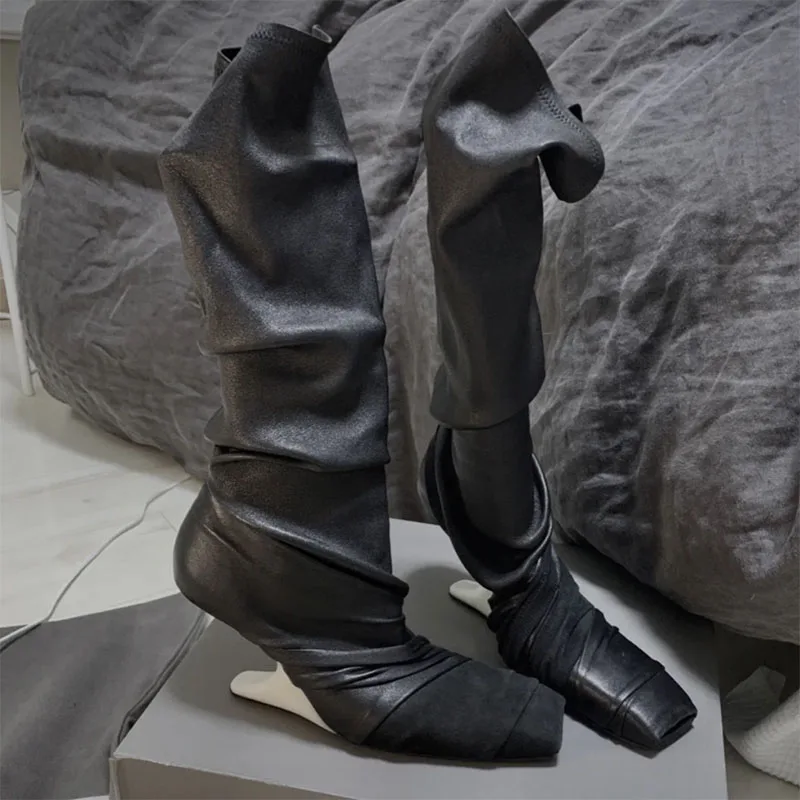 ALLBITEFO Fold Design Square Toe Wedges Heel Fashion Show Soft Microfiber Women Boots Autumn High Heel Shoes Ankle Boots
ALLBITEFO Fold Design Square Toe Wedges Heel Fashion Show Soft Microfiber Women Boots Autumn High Heel Shoes Ankle Boots