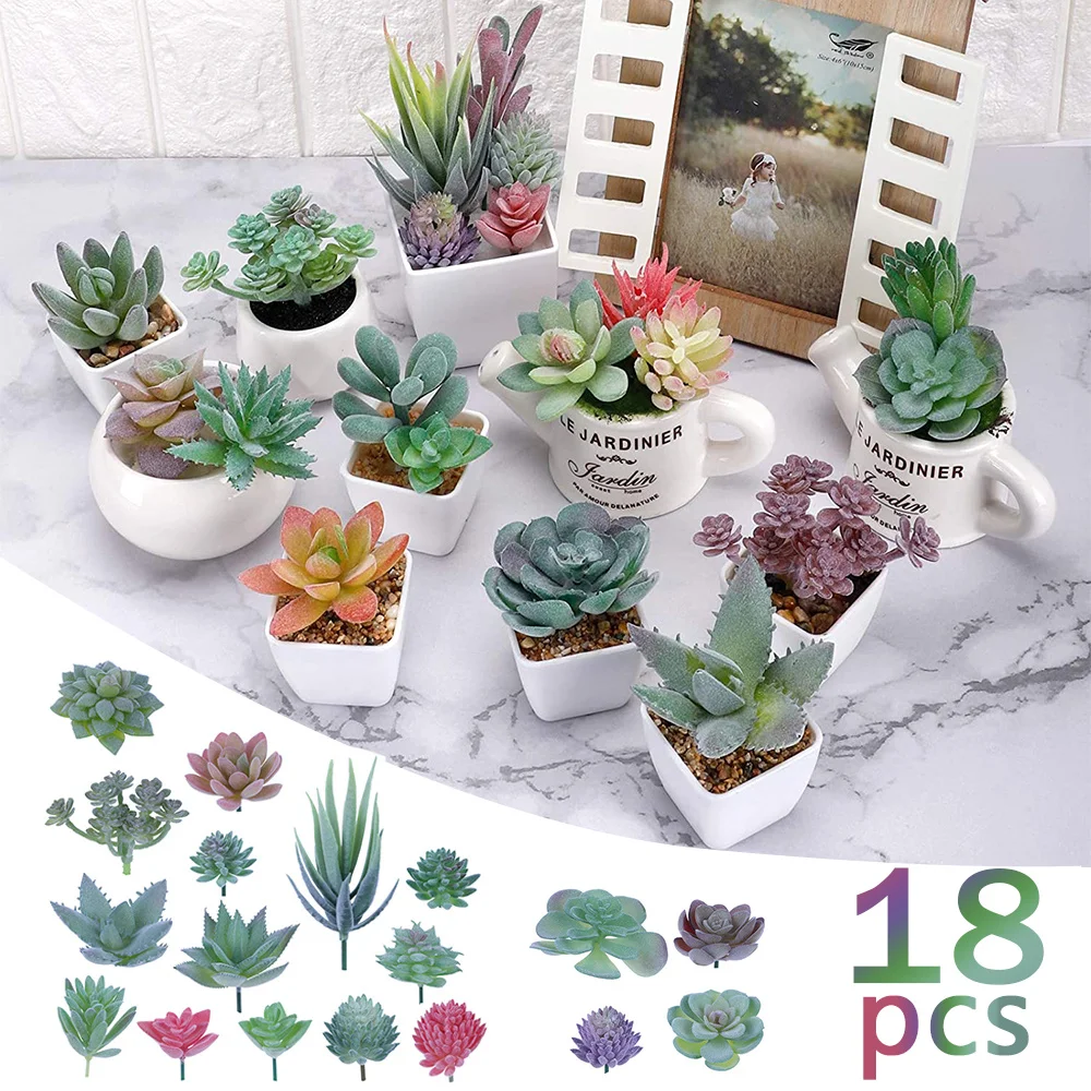 18Pcs Flocking Green Simulation Succulent Plant Set Creative DIY Supplies Simulation Flower Family Garden Wedding Decoration
18Pcs Flocking Green Simulation Succulent Plant Set Creative DIY Supplies Simulation Flower Family Garden Wedding Decoration