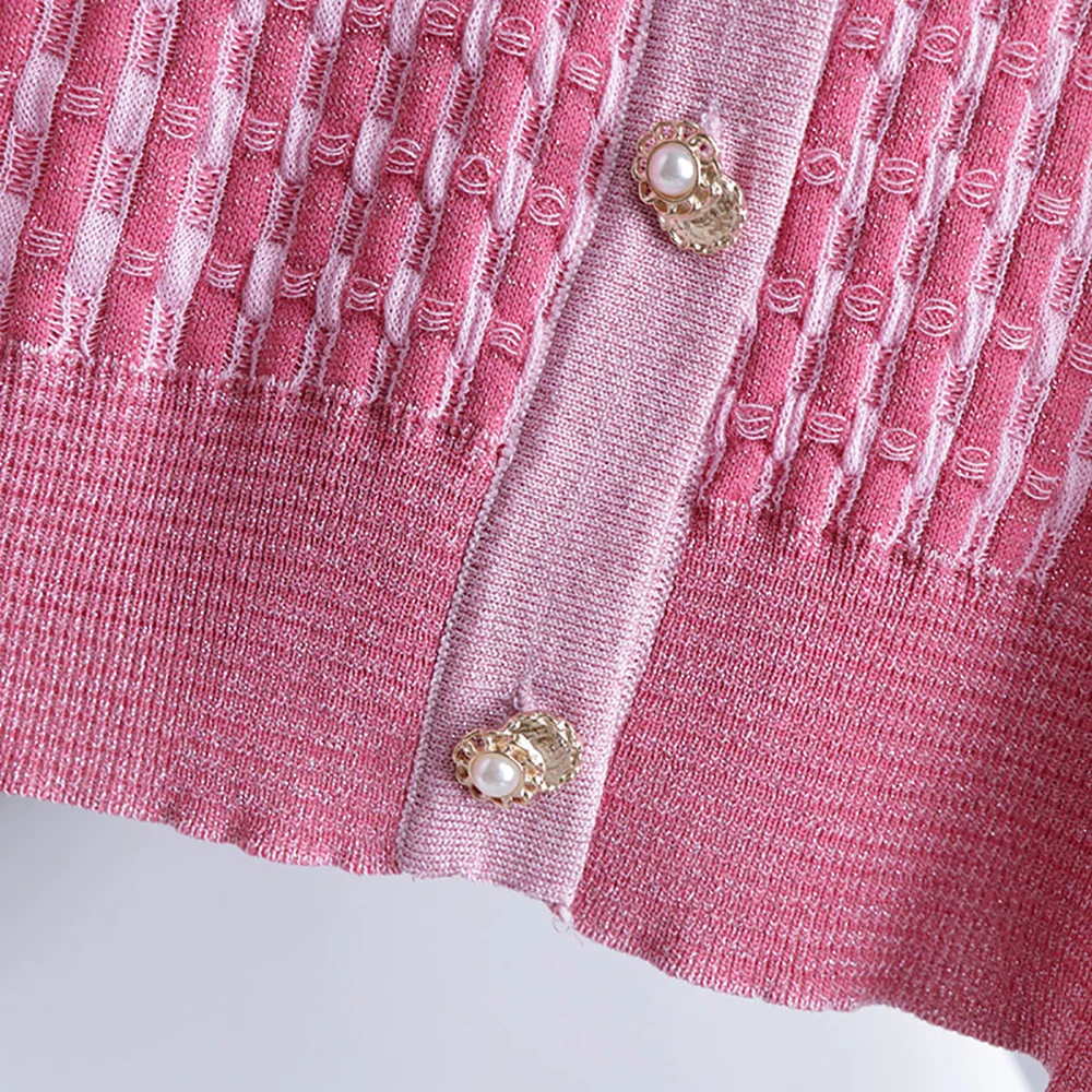 Autumn Spring Elegant Pearl Buttons Long Sleeve Knitted Sweater Cardigan Women Fashion Casual Straight Striped Top O-Neck Tops
Autumn Spring Elegant Pearl Buttons Long Sleeve Knitted Sweater Cardigan Women Fashion Casual Straight Striped Top O-Neck Tops