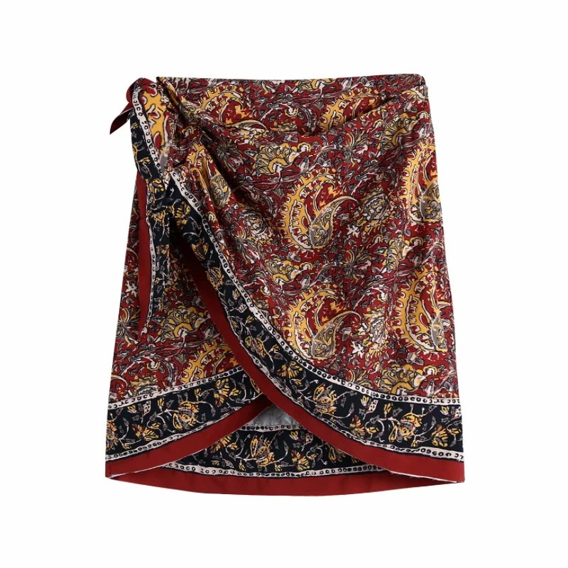 Summer Women Vintage Paisley Printing Lace Up Wrap Mini Skirt Casual Female Loose Clothes P2051
Summer Women Vintage Paisley Printing Lace Up Wrap Mini Skirt Casual Female Loose Clothes P2051