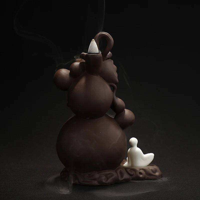 Hanhong Creative Fortune Jin Bao Gourd Backflow Incense Burner Decoration Flow Smoke Waterfall Living Room Desk Sandalwood