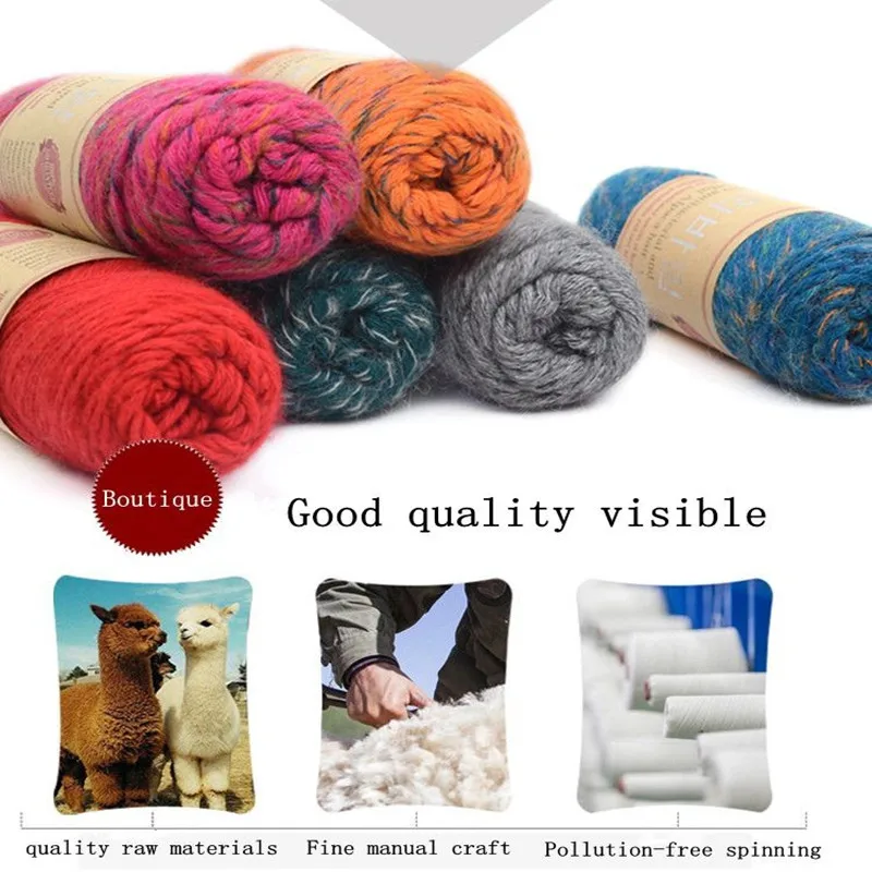 1000g/lot Mix Colors In A Pack Alpaca Wool Thick Yarns Knitting Natural Mink Cashmere Yarn Merino Woolen Hand Knit Laine
1000g/lot Mix Colors In A Pack Alpaca Wool Thick Yarns Knitting Natural Mink Cashmere Yarn Merino Woolen Hand Knit Laine