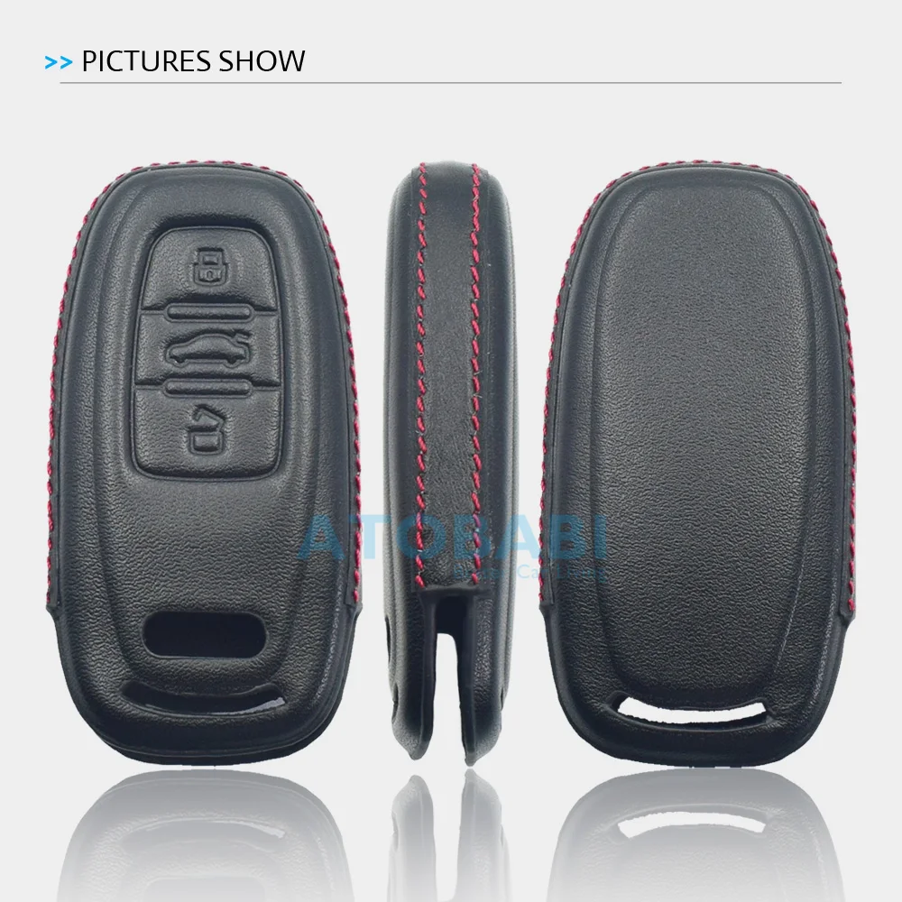 4D кожаный чехол для ключей автомобиля Audi A1 A3 A4 A5 A6 A7 A8 Q5 Q7 R8 S5 S7 RS умный пульт