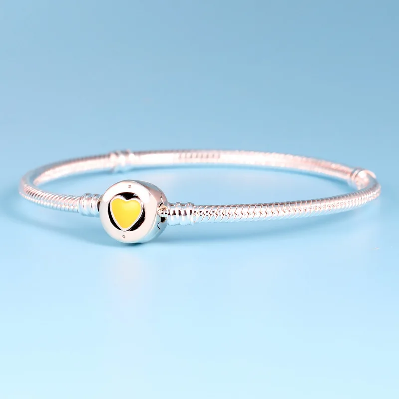 100%925 Yellow Heart Buckle pandoradora Bracelet in Sterling Silver for Women Beaded Diy European Jewellery
100%925 Yellow Heart Buckle pandoradora Bracelet in Sterling Silver for Women Beaded Diy European Jewellery