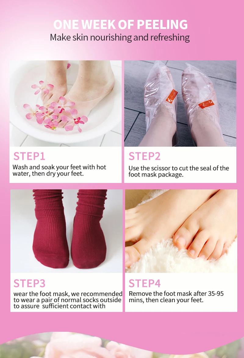 30pair Rose Extract Essence Foot Peel Mask Socks for Pedicure Dead Skin Calluses Whitening Exfoliating Foot Mask Foot Patches
30pair Rose Extract Essence Foot Peel Mask Socks for Pedicure Dead Skin Calluses Whitening Exfoliating Foot Mask Foot Patches