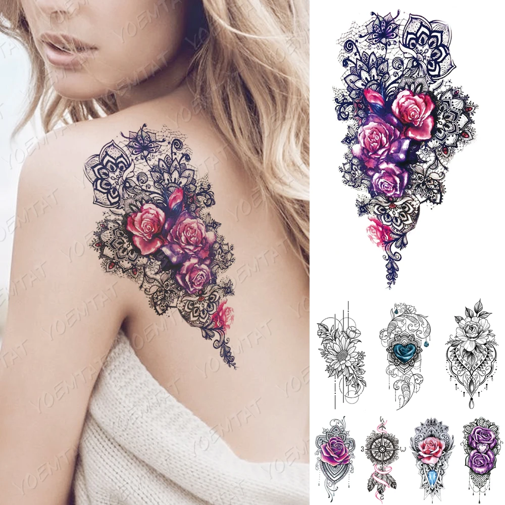 Waterproof Temporary Tattoo Sticker Purple Pink Line Rose Flower Flash Tattoos Totem Heart Body Art Arm Fake Sleeve Tatoo Women
Waterproof Temporary Tattoo Sticker Purple Pink Line Rose Flower Flash Tattoos Totem Heart Body Art Arm Fake Sleeve Tatoo Women